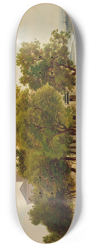Friedrich Loos - Baumgruppe auf dem Kahlenberg mit Blick auf Wien 8.25 inch art skate deck