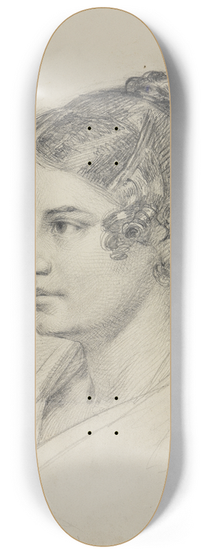 Friedrich Mosbrugger  - Brustbildnis einer jungen Frau, im Halbprofil nach links gewendet 8.25 inch art skate deck