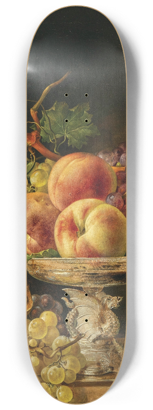 Franz Xaver Petter - Fruit Still Life in a Silver Centrepiece Bowl 8.25 inch art skate deck
