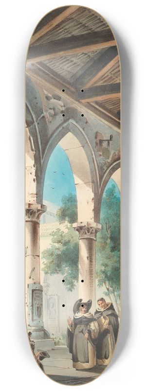 Friedrich Perlberg - Mnche im Kreuzgang 8.25 inch art skate deck Friedrich Perlberg - Mnche im Kreuzgang 8.25 inch art skate deck