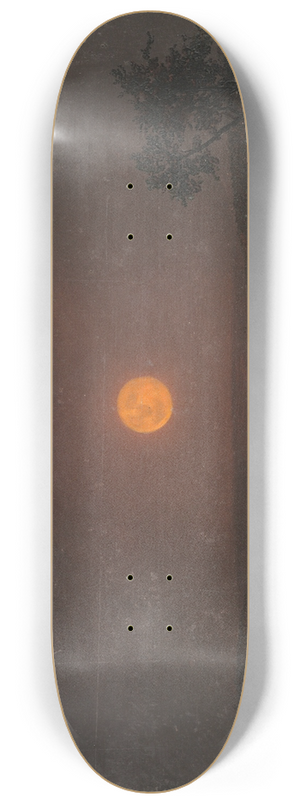Frederic Edwin Church - Moonlight, Churchs farm 8.25 inch art skate deck