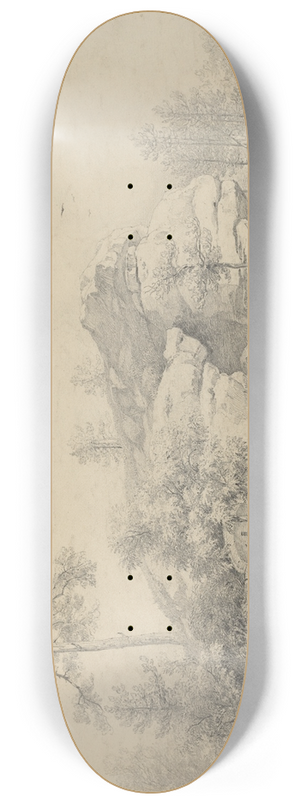 Friedrich Philipp Reinhold - A Wayside Shrine Carved into a Rocky Tor 8.25 inch art skate deck