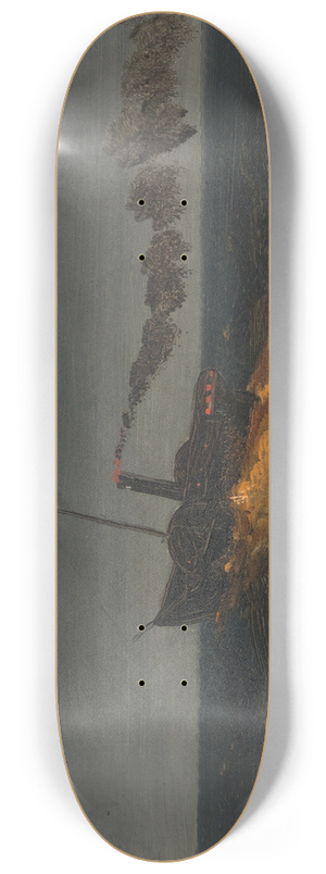 Frederic Edwin Church - Paddle steamer at dusk 8.25 inch art skate deck