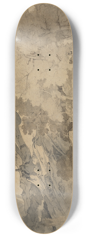 Friedrich Preller the Elder - Blick von der Serpentara auf Olevano und Civitella 8.25 inch art skate deck