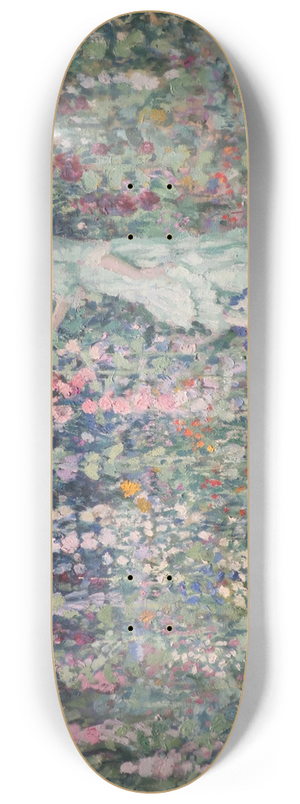 Frederick Carl Frieseke - Hollyhocks 8.25 inch art skate deck