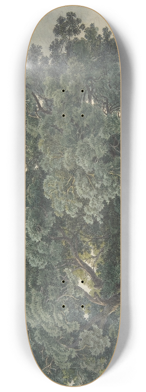 Friedrich Salath - Italian Landscape with Trees 8.25 inch art skate deck