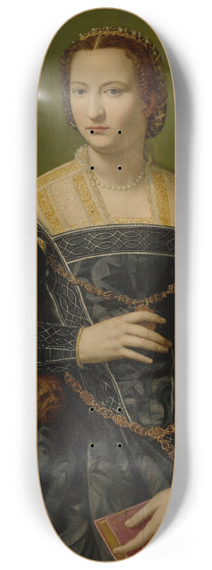 Alessandro Allori - Portrait of a lady in black 8.25 inch art skate deck