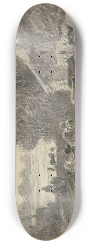 Friedrich Voltz - Dorfstrae mit Viehherde 8.25 inch art skate deck