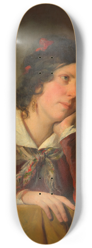 Friedrich von Amerling - Antonie Amerling mit aufgesttztem Kopf (1. Gattin des Knstlers) 8.25 inch art skate deck