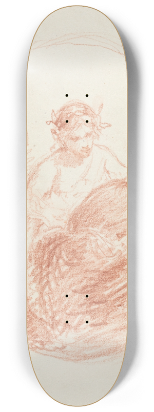 French School - Allegorical Figure 8.25 inch art skate deck