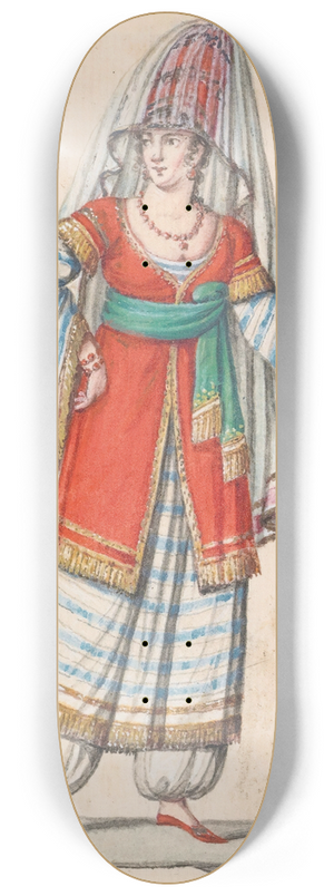French School - Oriental Costumes 4 8.25 inch art skate deck
