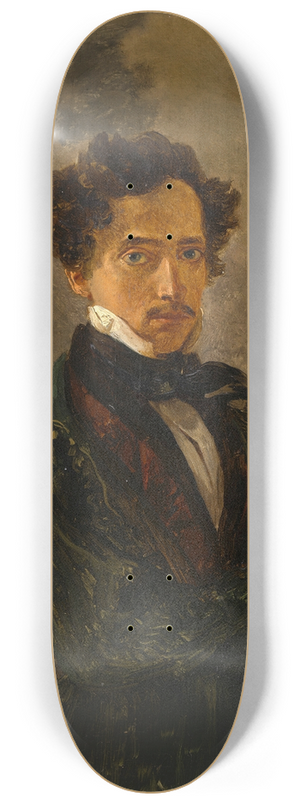 Friedrich August Matthias Gauermann - Selbstbildnis Friedrich August Gauermann 8.25 inch art skate deck