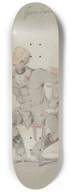 Friedrich Carl von Scheidlin - Seated Gendarmerie Lieutenant 8.25 inch art skate deck