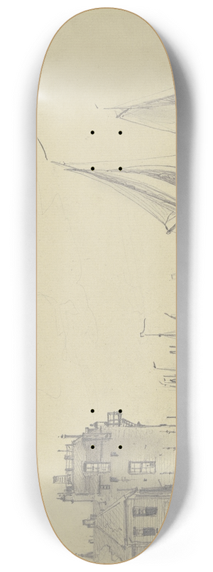 Friedrich Ernst Morgenstern - Hafen in Veere auf Walcheren 8.25 inch art skate deck