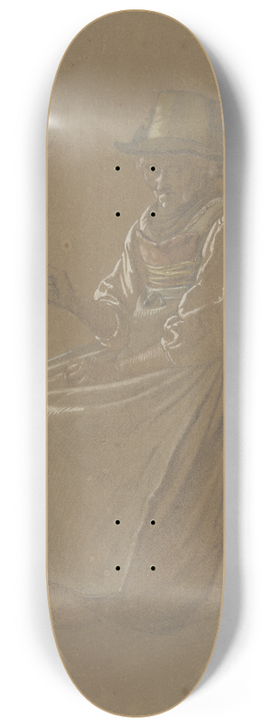 Friedrich Gauermann - Alte Tyroler Buerin am Spinnrad sitzend 8.25 inch art skate deck