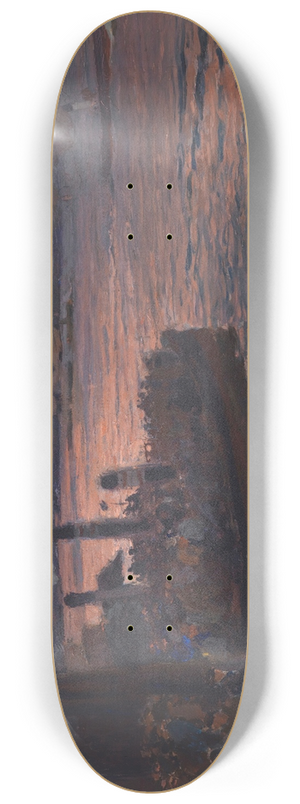 Friedrich Kallmorgen - Hamburger Hafen im Abendlicht 8.25 inch art skate deck
