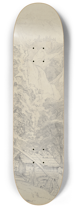 Friedrich Metz - Tyrolean mountain landscape 8.25 inch art skate deck