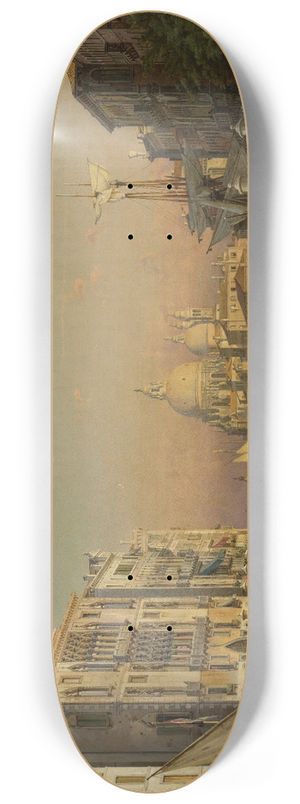 Friedrich von Nerly - The Canal Grande in Venice with a View of Santa Maria della Salute 8.25 inch art skate deck
