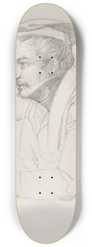 Friedrich Mosbrugger  - Mnnliche Portrtstudie, nach links gewendet 8.25 inch art skate deck