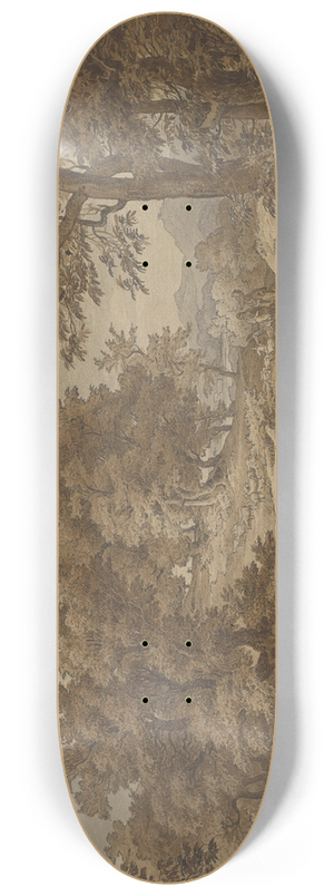 Friedrich Preller the Elder - An Italianate Landscape with Shepherds 8.25 inch art skate deck