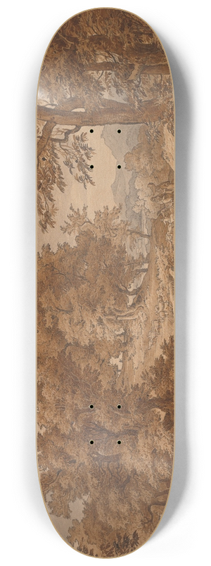 Friedrich Preller the Elder - Italienische Landschaft mit Hirten 8.25 inch art skate deck