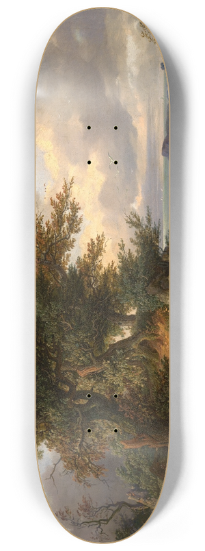 Friedrich Preller the Elder - Landschaft mit Eichen am Meer 8.25 inch art skate deck