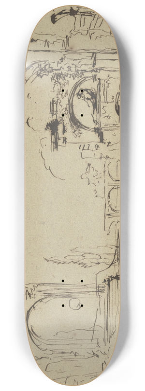 Friedrich von Grtner - Ruins 8.25 inch art skate deck