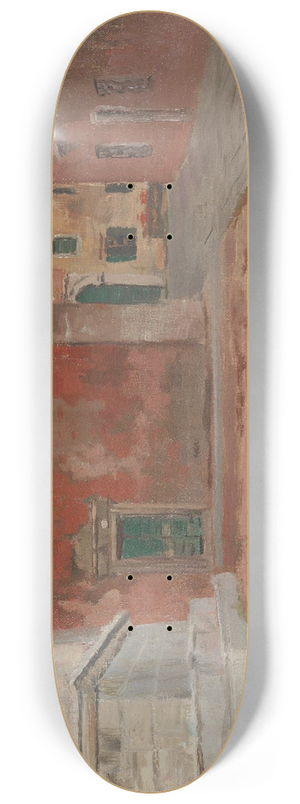 Frits Thaulow - Red Church Wall in Venice 8.25 inch art skate deck
