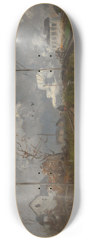 Frits Thaulow - The Train is arriving 8.25 inch art skate deck