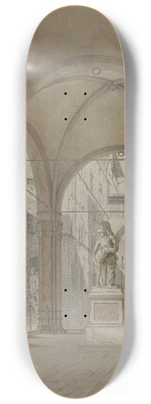 Friedrich Wilhelm Ludwig - Die Loggia dei Lanzi in Florenz 8.25 inch art skate deck