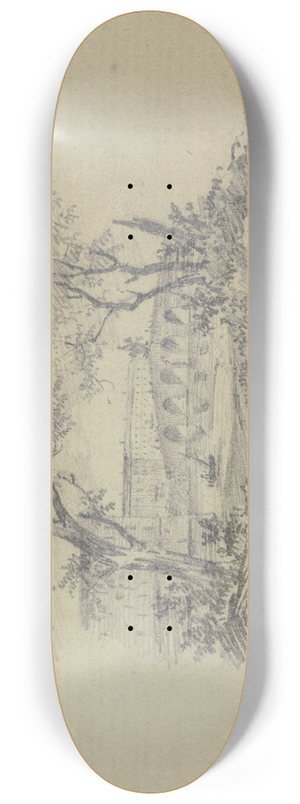 Fritz Bamberger - Stadtansicht mit steinerner Brcke 8.25 inch art skate deck