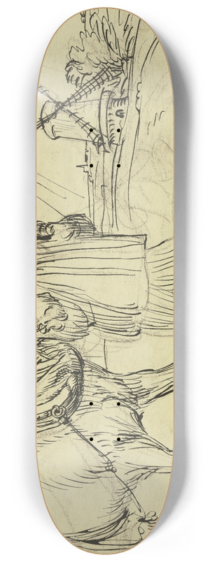 Fritz Boehle - Man and horse 8.25 inch art skate deck