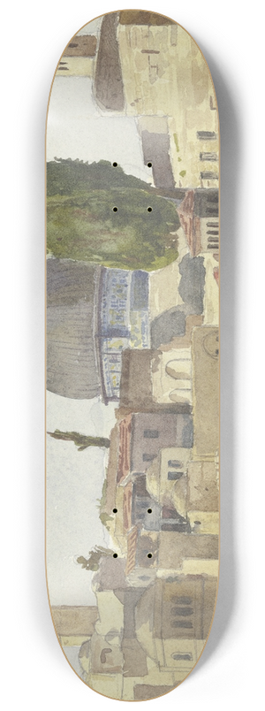 Fritz Hauck - Teilansicht von Jerusalem, Blick auf die Omar-Moschee 8.25 inch art skate deck