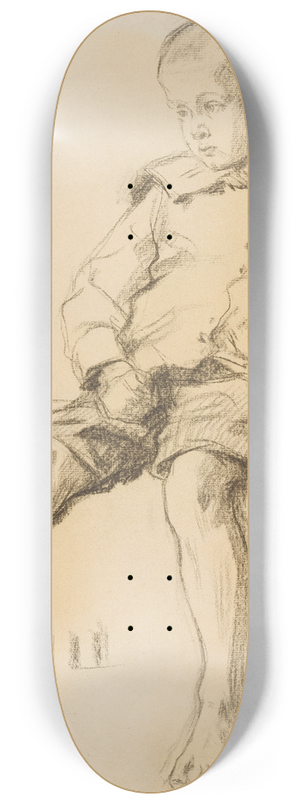 Fritz von Uhde - Sitzender Junge mit nackten Beinen 8.25 inch art skate deck