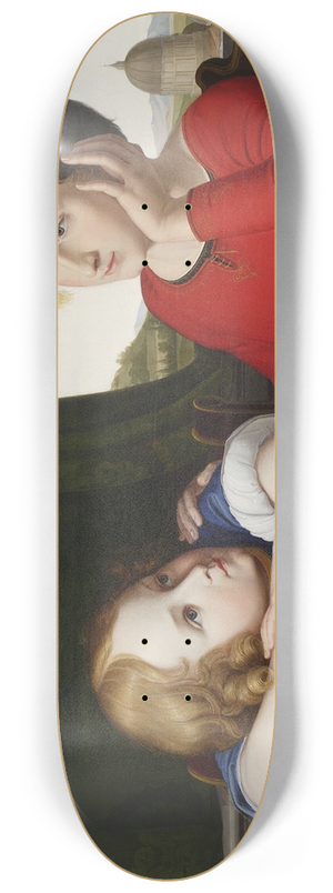 Friedrich Wilhelm Schadow - Childhood portrait of Wieczysaw Potocki and Konstanty Potocki 8.25 inch art skate deck