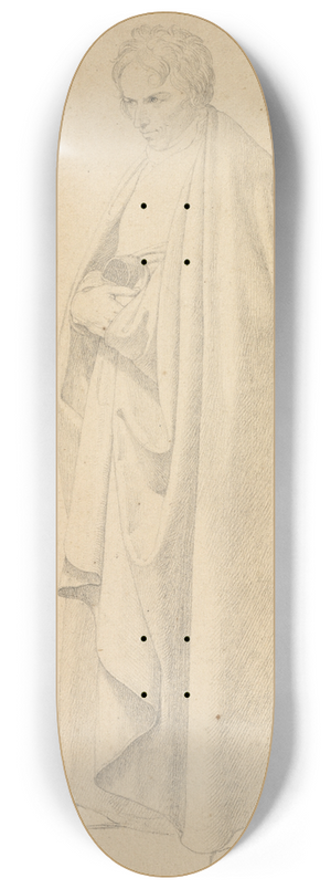 Friedrich Wilhelm Schadow - Joseph Wintergerst in a Floor-length Coat, Standing, with his Hands Placed on Top of one another 8.25 inch art skate deck