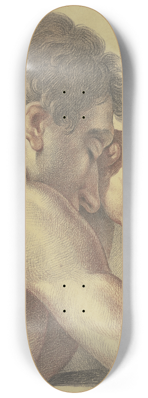 Friedrich Wilhelm Schfer - Brustbild eines betenden nackten Mannes, halb vom Rcken gesehen 8.25 inch art skate deck