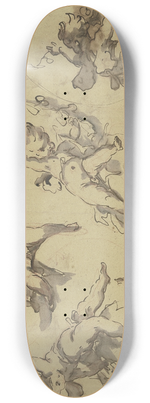 Gaspare Diziani - Playing cherubs 8.25 inch art skate deck