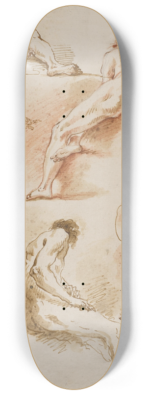 Gaspare Diziani - Study of Five Male Nude 8.25 inch art skate deck