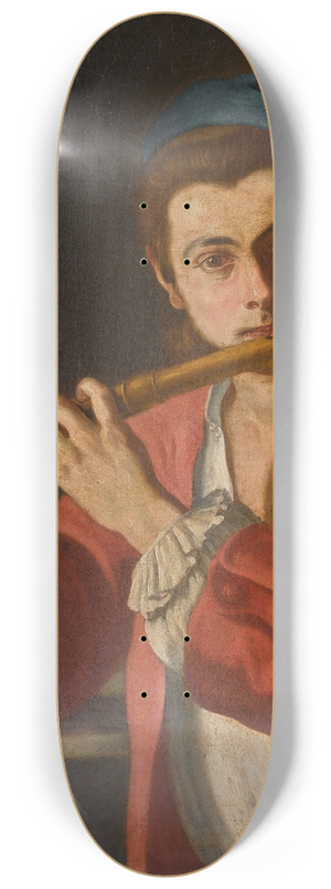 Gaspare Traversi - A young man playing a flute 8.25 inch art skate deck