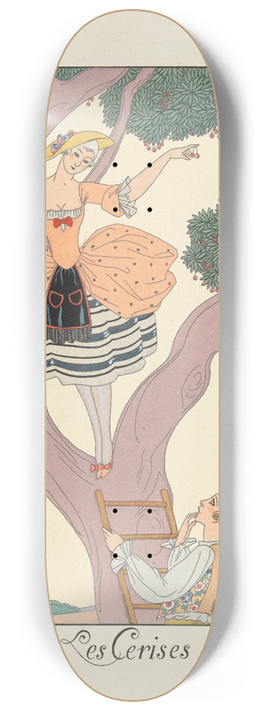 George Barbier - Les Cerises (Cherries) 8.25 inch art skate deck