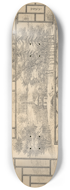 George Bickham the Elder - Japan Railing. A Hatch. An Obtuce Paling. Parallelgram Railing.. 8.25 inch art skate deck