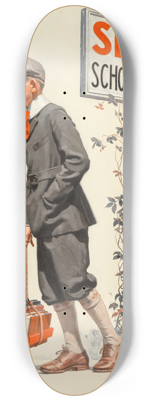 George Brehm - Boy Trudging to School 8.25 inch art skate deck