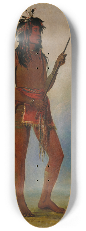 George Catlin - Ah-N-Je-Nahge, He Who Stands On Both Sides, a Distinguished Ball Player 8.25 inch art skate deck