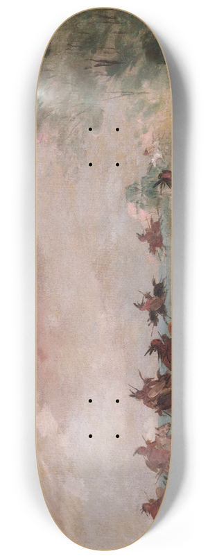 George Catlin - Comanche War Party, Mounted On Wild Horses 8.25 inch art skate deck
