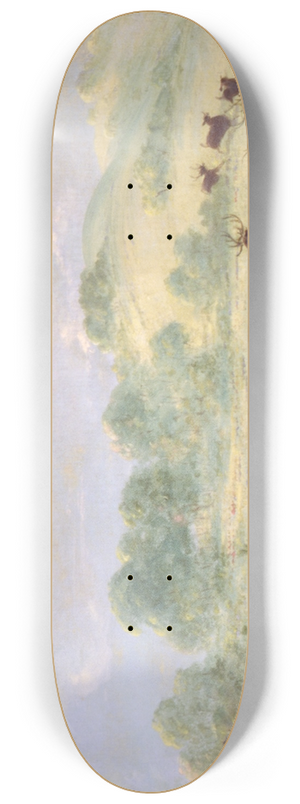 George Catlin - Elk and Buffalo Making Acquaintance, Texas 8.25 inch art skate deck