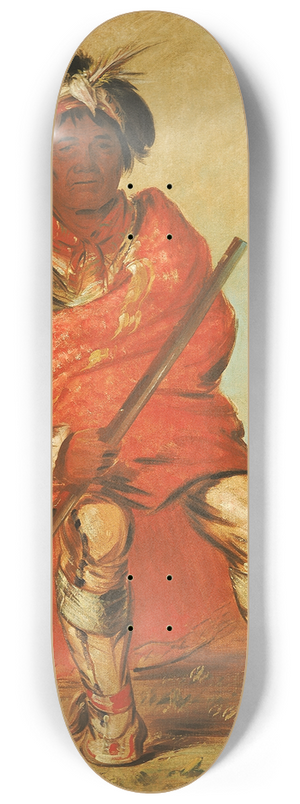George Catlin - Eteh-e-fix-e-co, Deer Without a Heart, a Chief 8.25 inch art skate deck