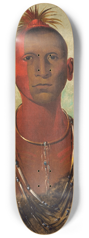 George Catlin - Nh-Se-s-Kuk, Whirling Thunder, Eldest Son of Black Hawk 8.25 inch art skate deck