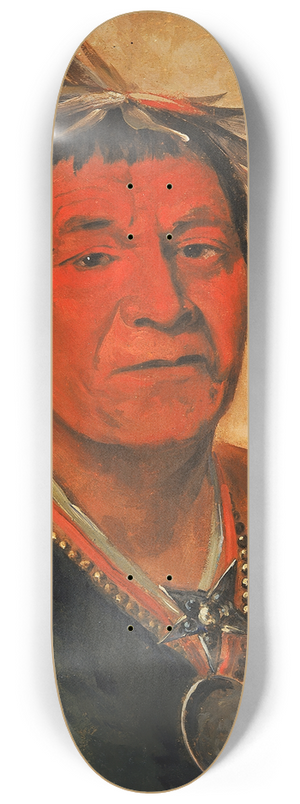 George Catlin - O-Ho-Ph-Sha, Small Whoop, a Distinguished Warrior 8.25 inch art skate deck