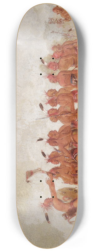 George Catlin - Slave Dance, Sac And Fox 8.25 inch art skate deck
